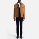 Blouson Surchemise Brode Au Dos Avec Pipping Cuir - Homme