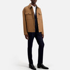 The Kooples - Blouson Surchemise Brode Au Dos Avec Pipping Cuir - Homme