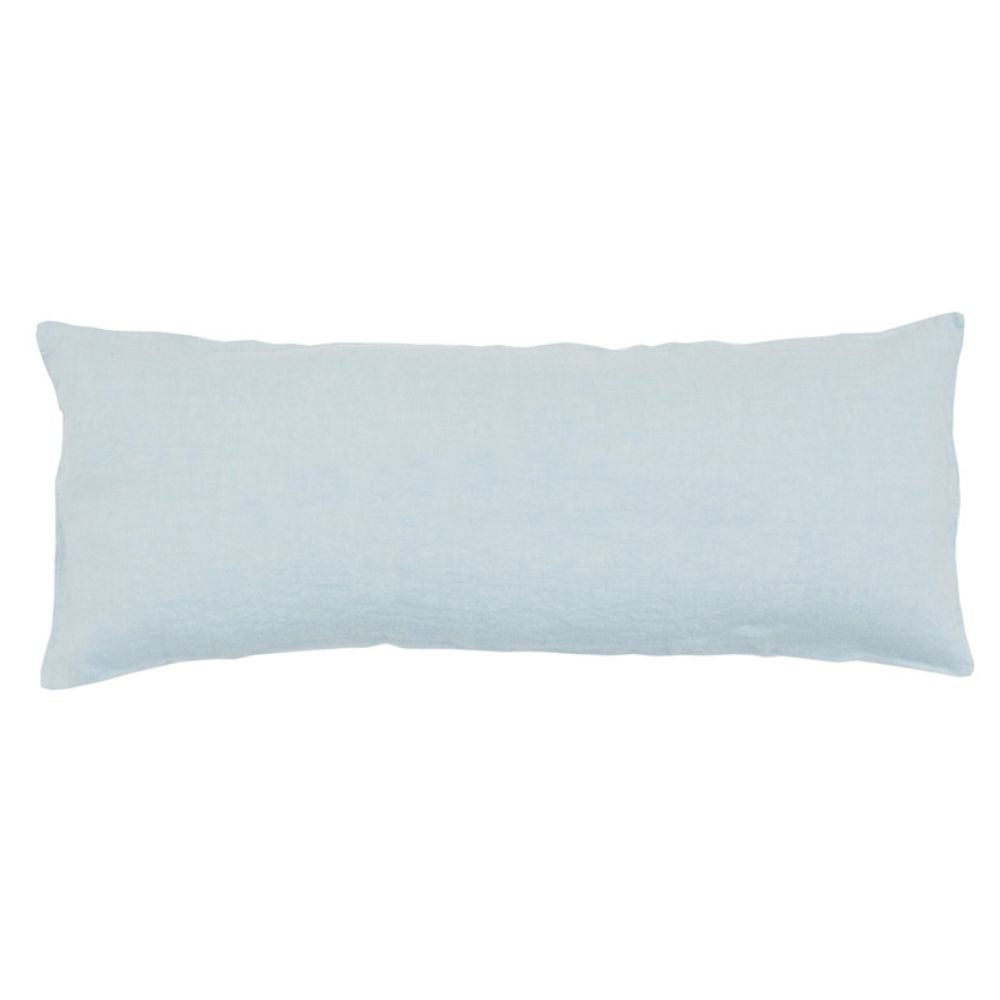 Housse De Coussin Unie En Lin Lavé Hbsmoothie - Aqua