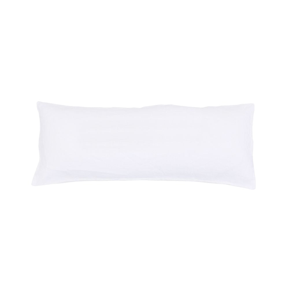 Funda de cojín lisa de lino lavado Hbsmoothie - Blanco