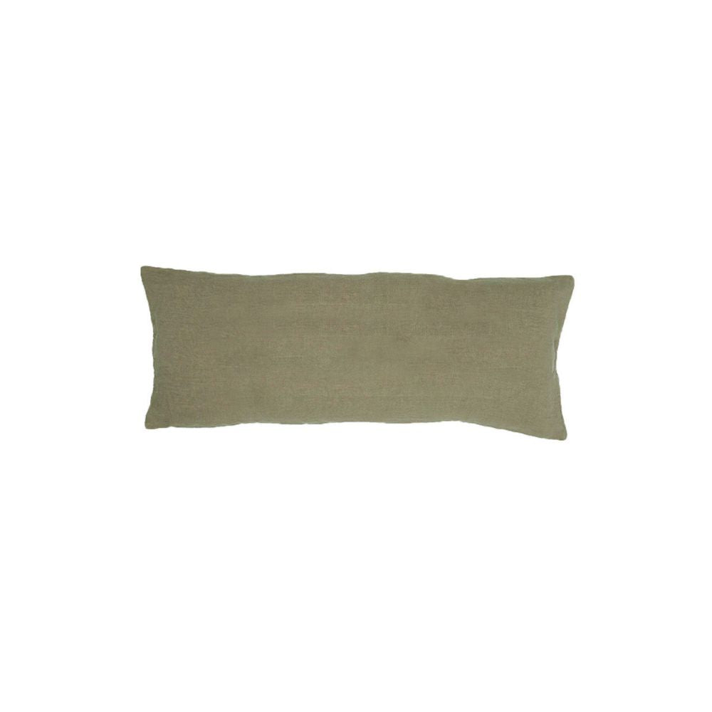 Plain Washed Linen Cushion Cover - Green