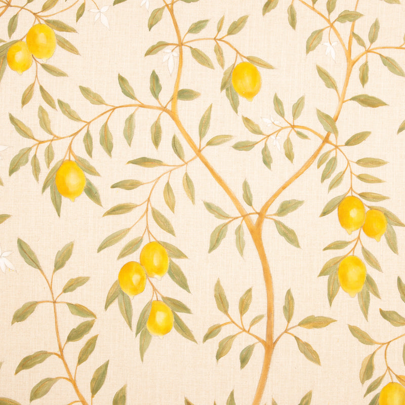 Headboard - Arcade - Hand Painted - Lemons And Birds (190 X H 160 Cm)