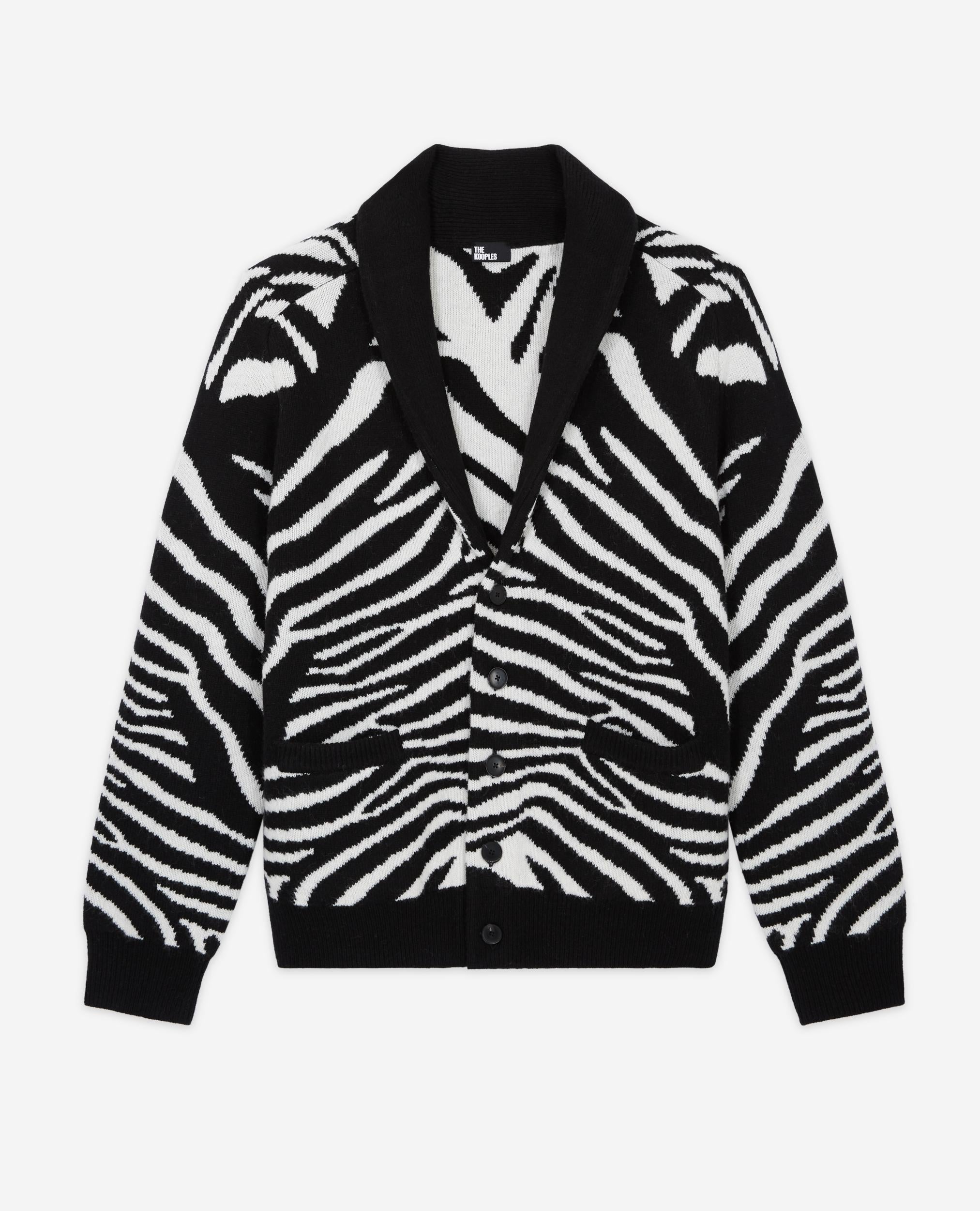 The Kooples - Gilet En Laine - Noir Et Blanc - Homme