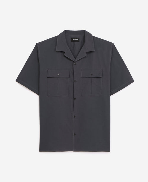 The Kooples - Chemise Coton Gris Anthracite À Poches - Homme