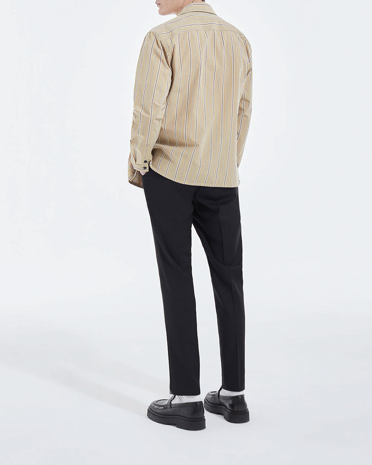 The Kooples - Chemise Col Hawaï Beige À Rayures - Homme