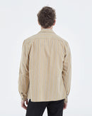 The Kooples - Camisa cuello hawaiano rayas beige - Hombre