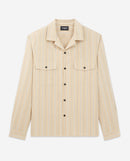 The Kooples - Camisa cuello hawaiano rayas beige - Hombre