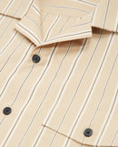 The Kooples - Camisa cuello hawaiano rayas beige - Hombre