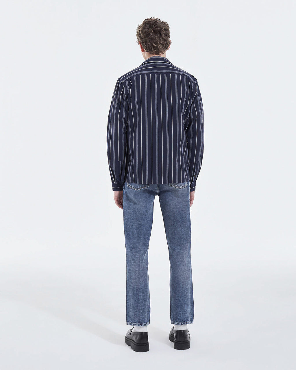 The Kooples - Chemise Col Hawaïen Bleu Marine Rayée - Homme