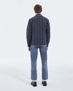 The Kooples - Chemise Col Hawaïen Bleu Marine Rayée - Homme