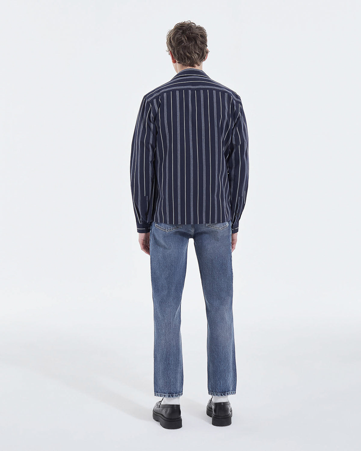 The Kooples - Chemise Col Hawaïen Bleu Marine Rayée - Homme