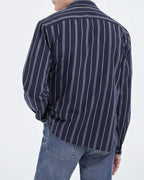 The Kooples - Chemise Col Hawaïen Bleu Marine Rayée - Homme