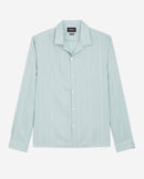 The Kooples - Green And White Fluid Cuban Collar Shirt - Men