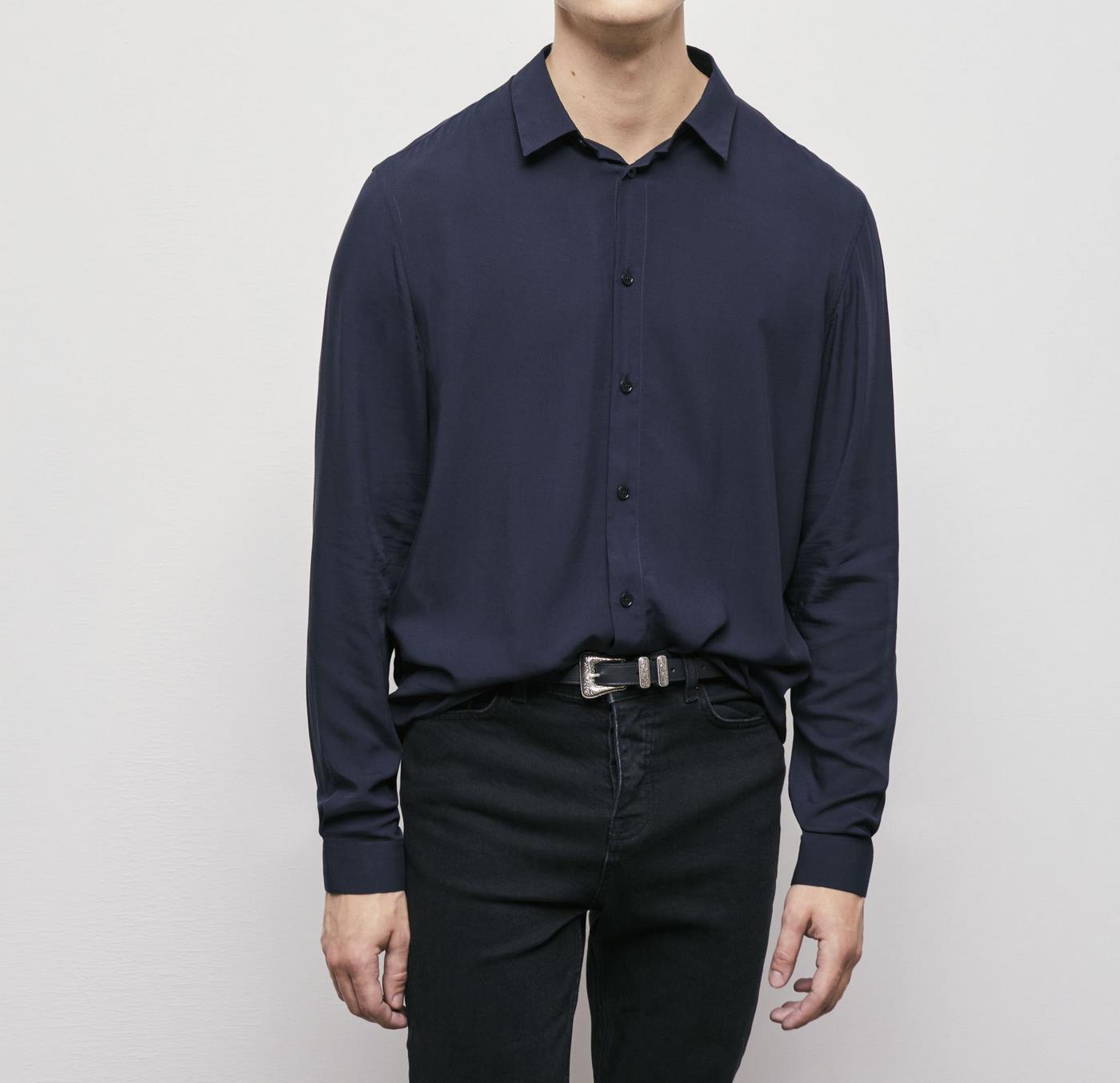 The Kooples - Slim Plain Shirt with Hidden Placket - Men