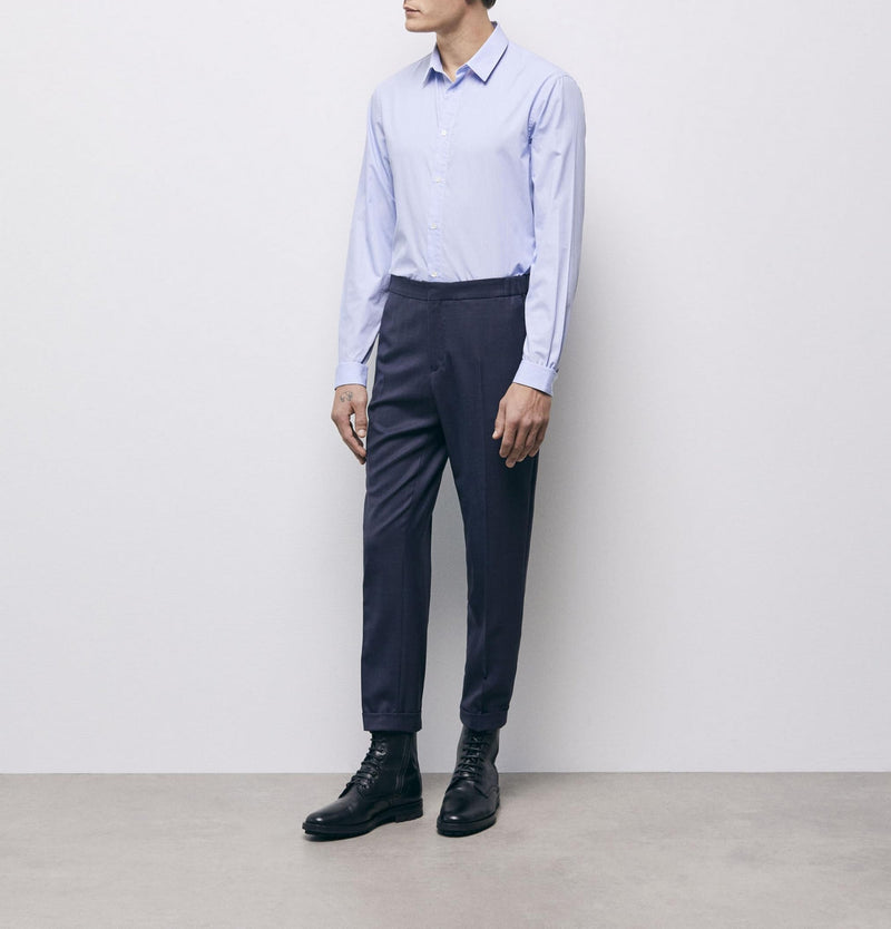 Chemise Slim - Ciel Et Blanc - Homme