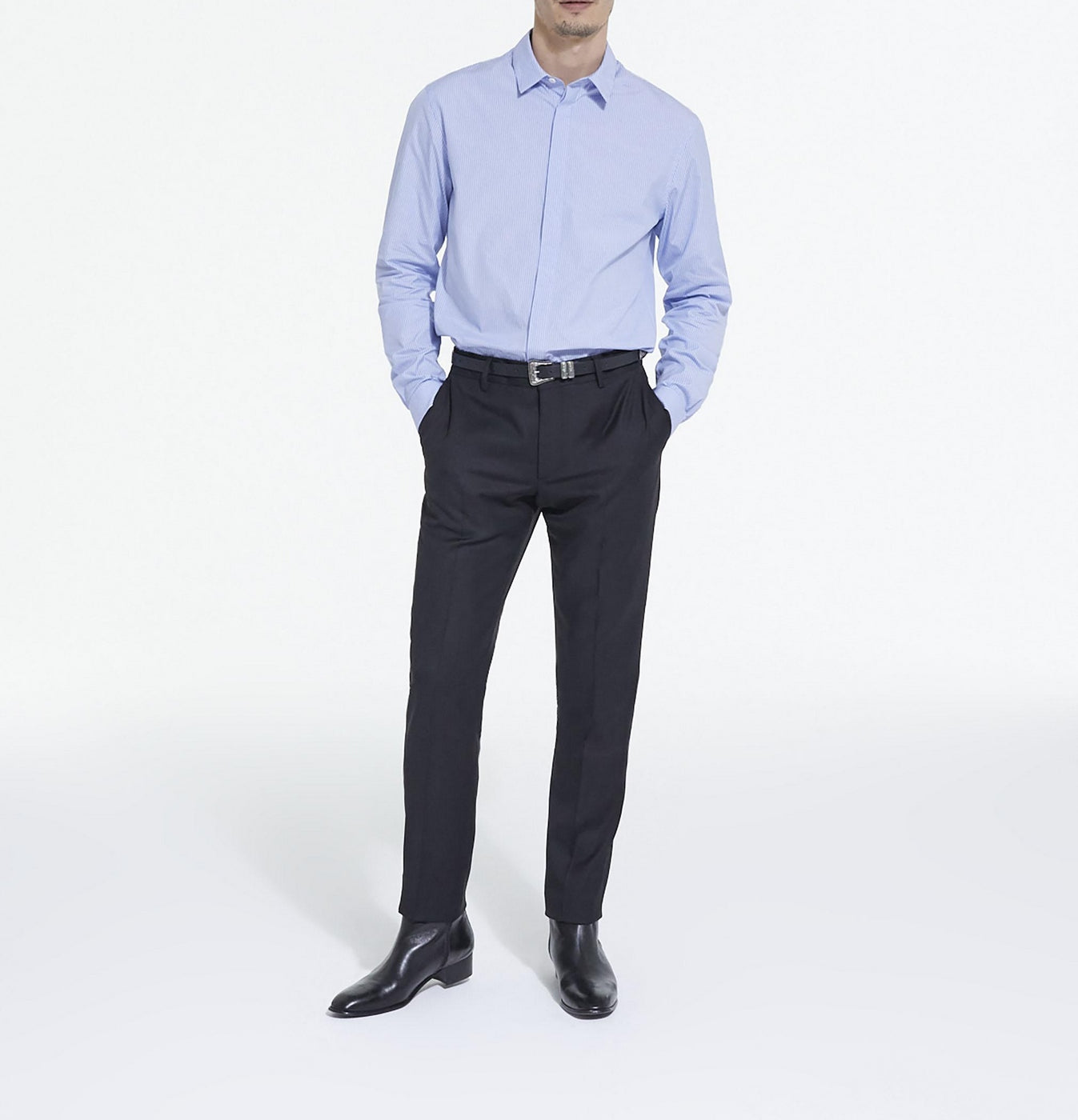 The Kooples - Chemise Slim Decintree Rayee Patte De Boutonnage Cachee - Homme