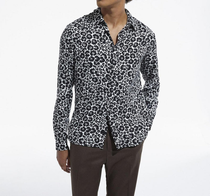 The Kooples - Chemise Slim Decintree Printee Bicolore - Homme