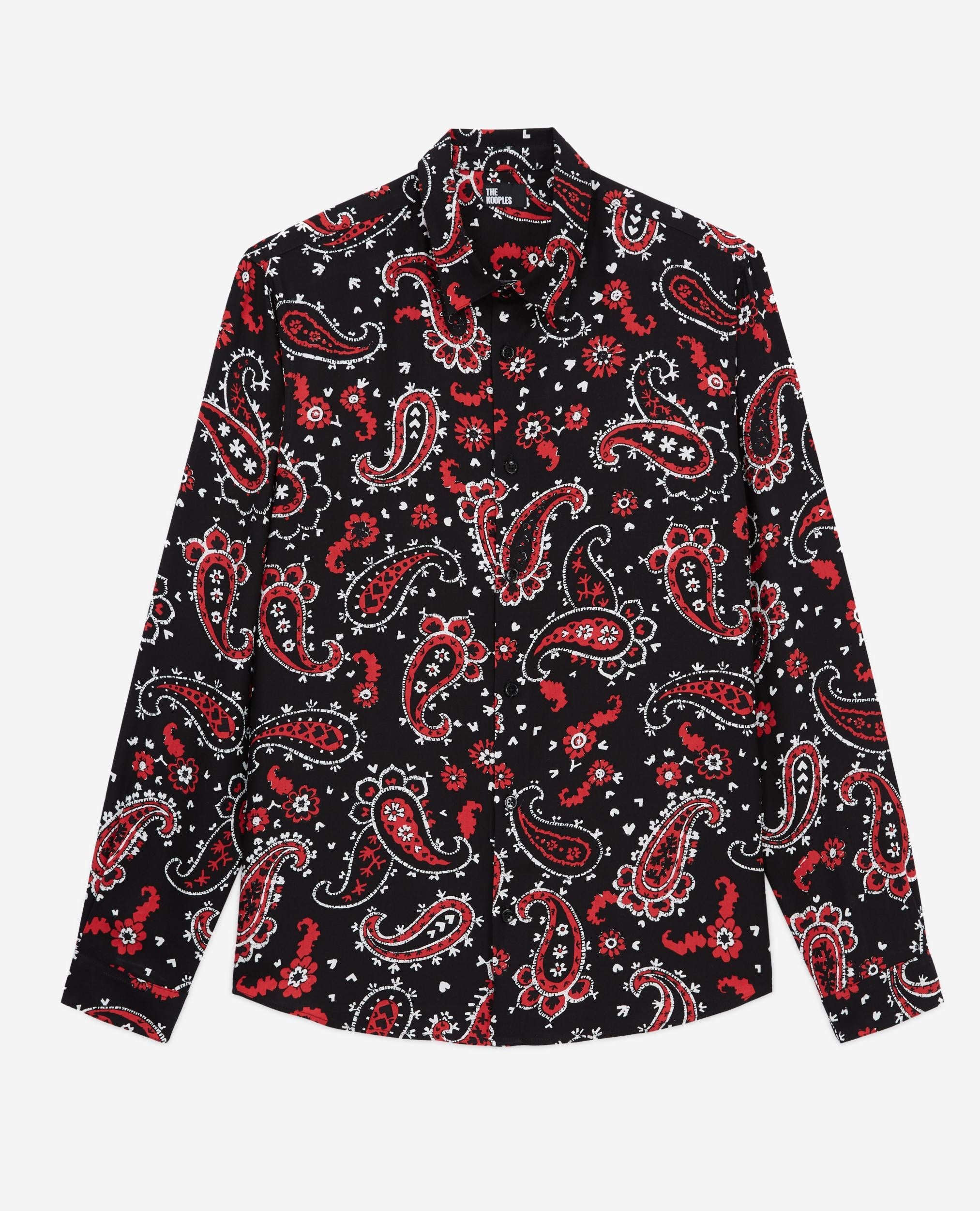 The Kooples - Camisa Regular - Negro Y Rojo - Hombre