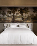 Housse De Couette - Lin - Finition Bourdon - Blanc Liseré Noir