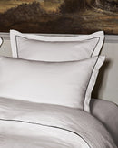 Housse De Couette - Lin - Finition Bourdon - Blanc Liseré Noir