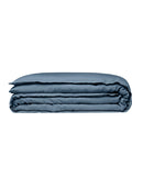 Housse De Couette - Lin - Finition Bourdon - Bleu Horizon Liseré Noir