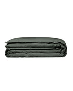 Housse De Couette - Lin - Finition Bourdon - Gris Laurier Liseré Noir