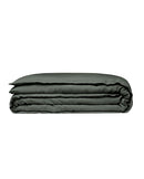 Housse De Couette - Lin - Finition Bourdon - Gris Laurier Liseré Noir