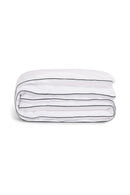 Housse De Couette - Percale De Coton - Blanc Liseré Gris
