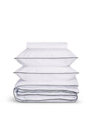 Housse De Couette - Percale De Coton - Blanc Liseré Noir