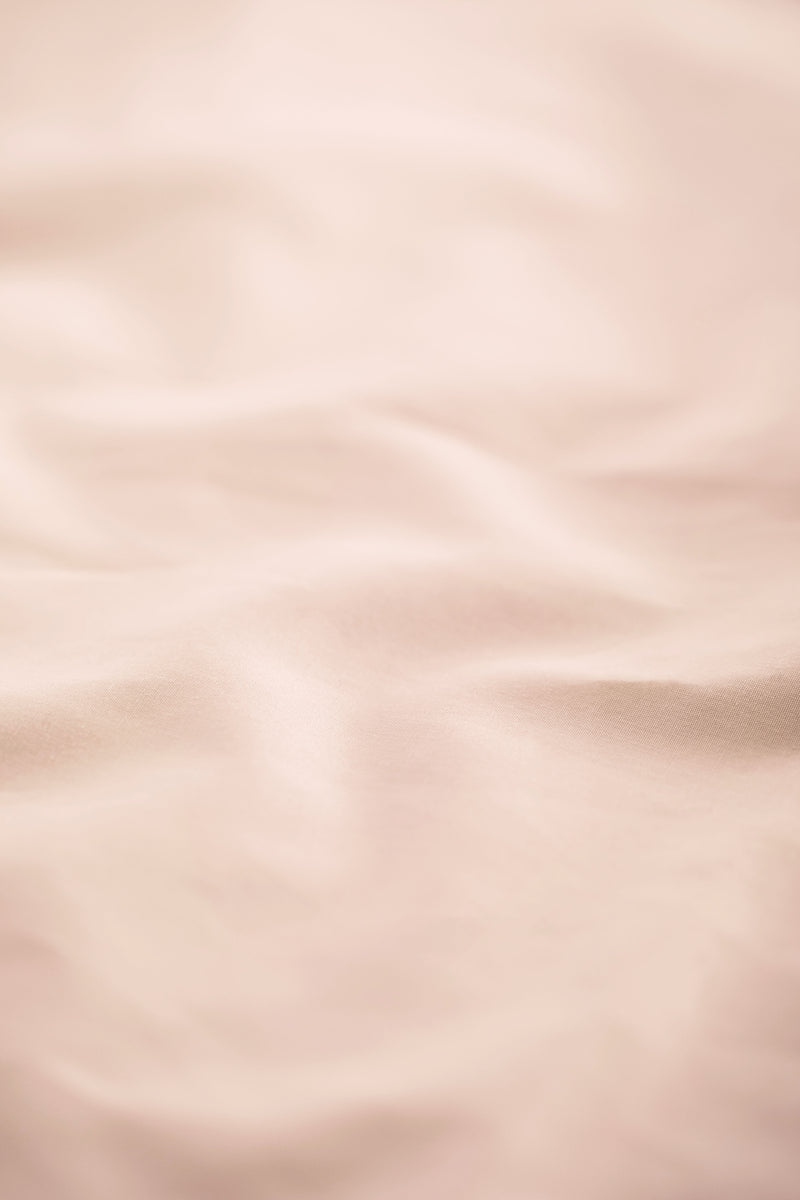 Housse De Couette - Percale De Coton - Rose Nymphe Liseré Noir