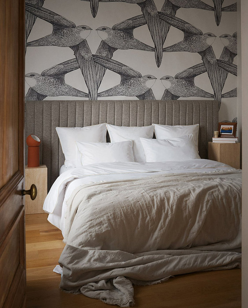 Housse De Couette - Percale De Coton - Blanc Liseré Ecru