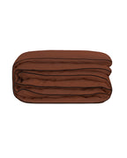 Housse De Couette Percale De Coton - Finition Liseré - Chocolat Liseré Noir
