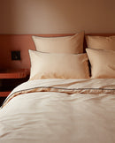 Housse De Couette Percale De Coton - Finition Liseré - Nude Liseré Noir