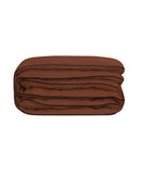 Housse De Couette Percale De Coton - Finition Liseré - Chocolat Liseré Noir