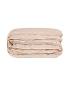 Housse De Couette Percale De Coton - Finition Liseré - Nude Liseré Blanc