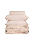 Housse De Couette Percale De Coton - Finition Liseré - Nude Liseré Blanc