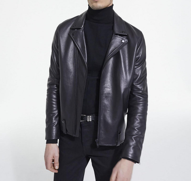 Blouson Forme Biker En Cuir - Homme