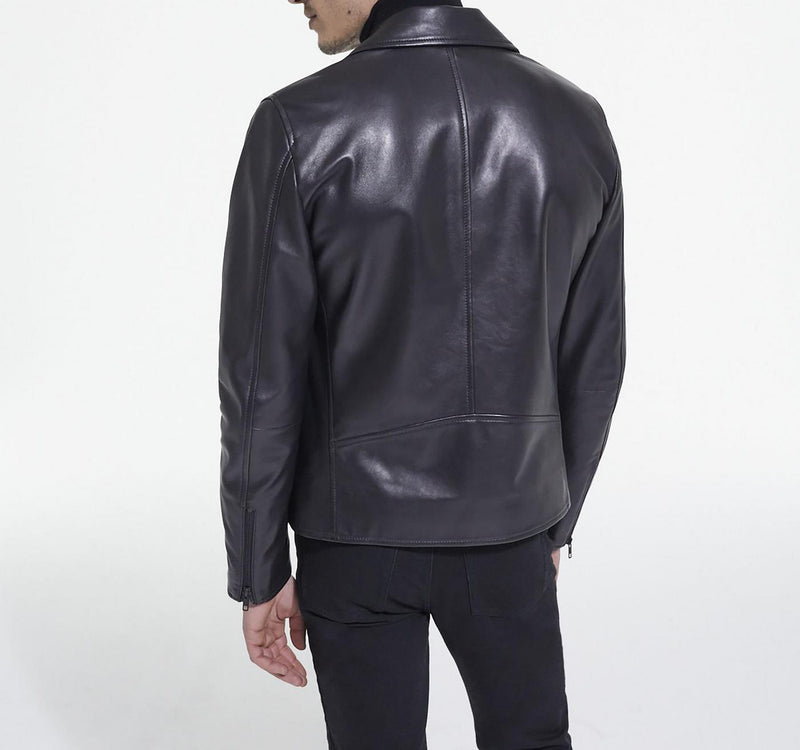 Blouson Forme Biker En Cuir - Homme