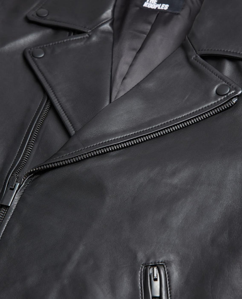 Blouson Forme Biker En Cuir - Homme