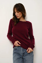 Pull Col Rond - Helen - Bordeaux