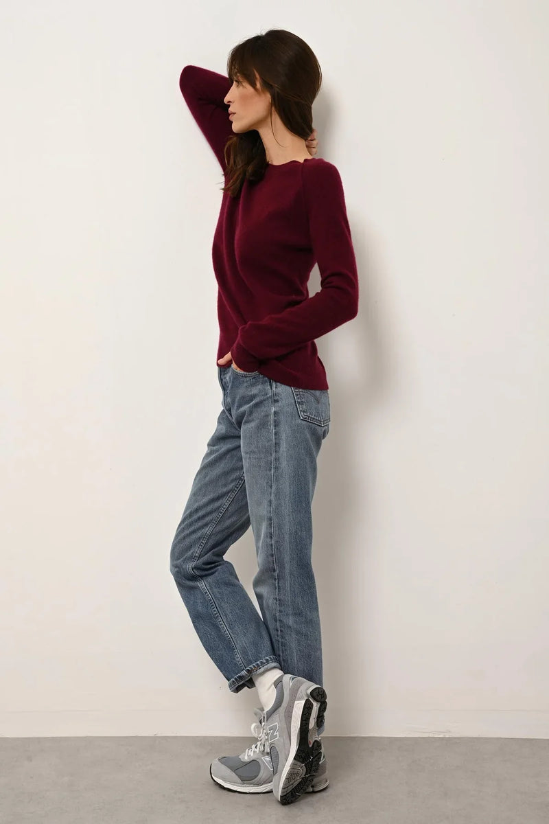 Jersey Cuello Redondo - Helen - Burdeos
