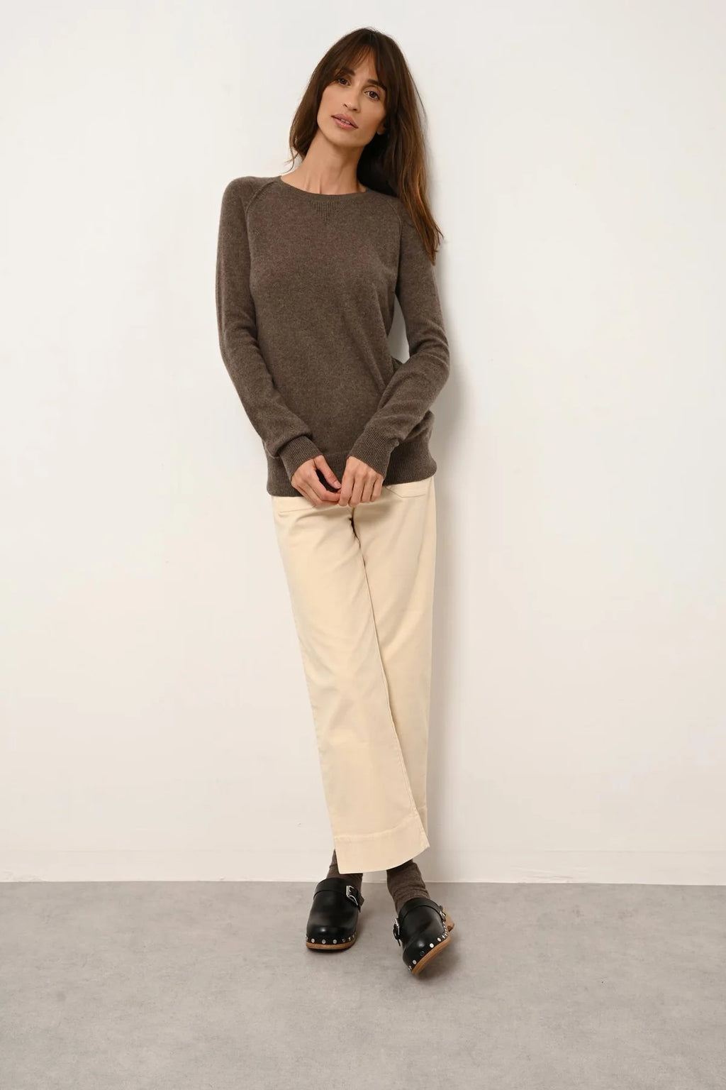 Pull Col Rond - Helen - Taupe Chiné