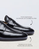 Penny Loafer Héloïse - Cuir Vernis Noir - Semelle Cuir - Femme