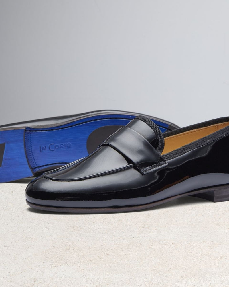 Penny Loafer Héloïse - Cuir Vernis Noir - Semelle Cuir - Femme