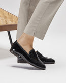 Penny Loafer Héloïse - Cuir Vernis Noir - Semelle Cuir - Femme