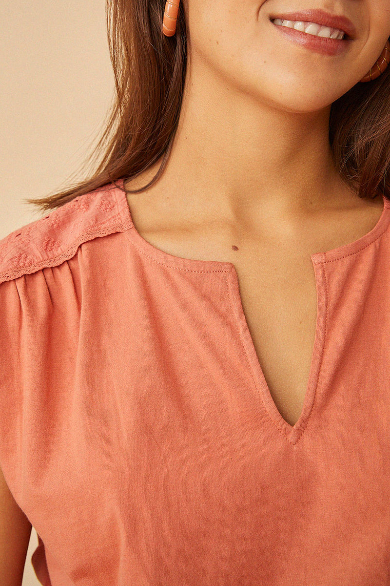Hemette T-Shirt - Terracotta