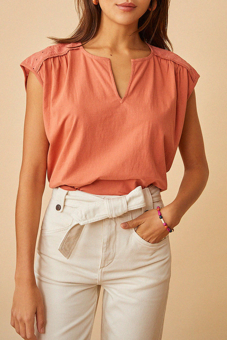 Hemette T-Shirt - Terracotta