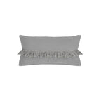 Washed Linen Cushion Cover with Fringed Finishes - Grey