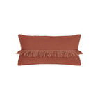Housse De Coussin En Lin Lavé À Finitions Frangées - Rouge