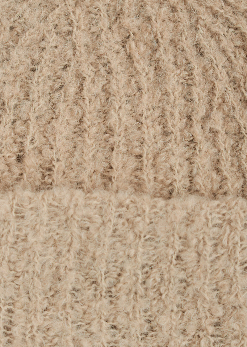 Bonnet maille bouclette - BEIGE#couleur_BEIGE